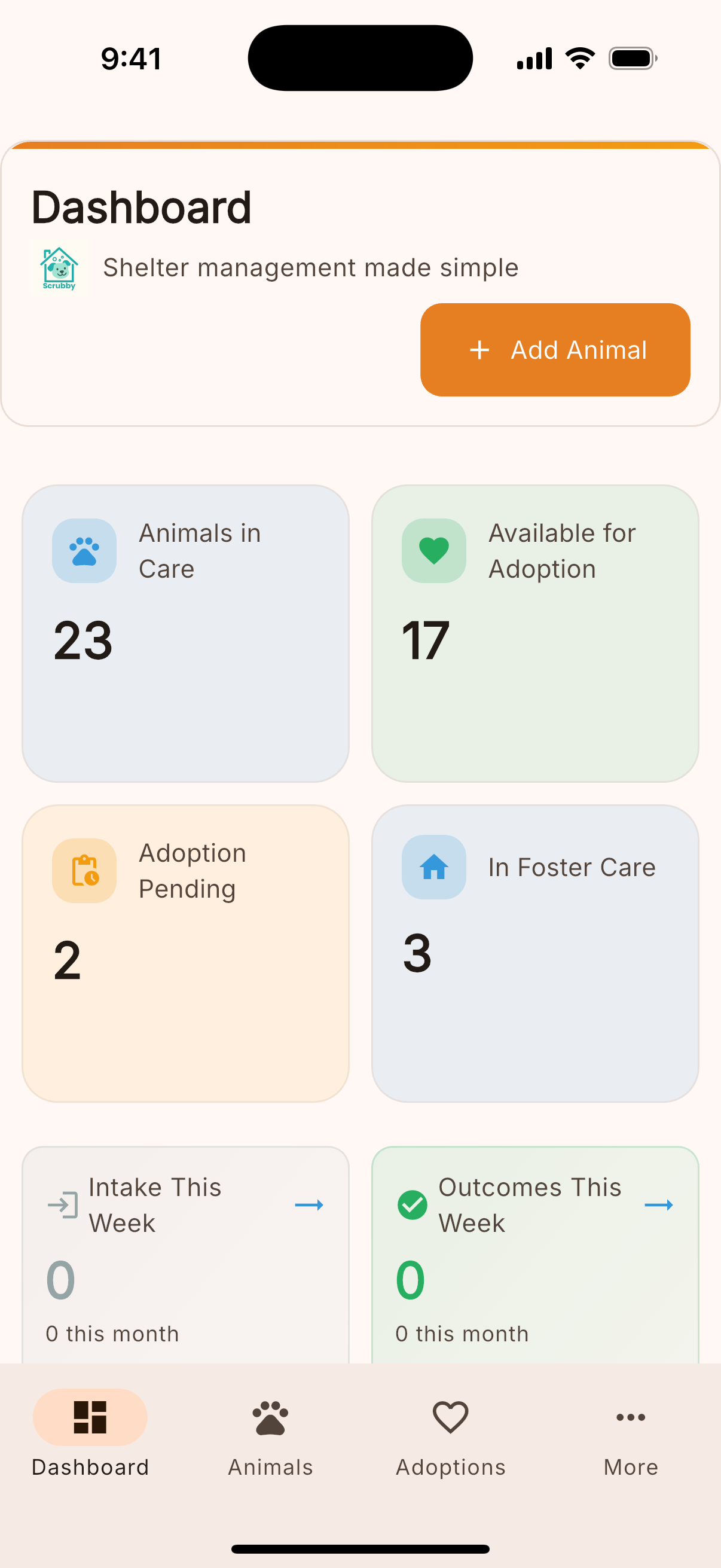 Scrubby Shelter Dashboard